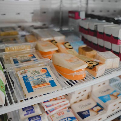 selection of chilled cheeses